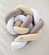 Бампер-коса Baby Veres White Mokko Beige 120*15